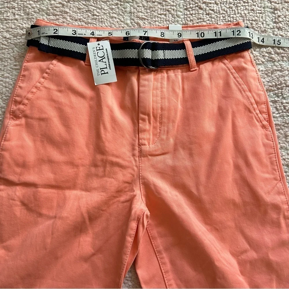 NWT Childrens‎ Place Coral Bermuda Shorts Belted Spring Easter Size 10